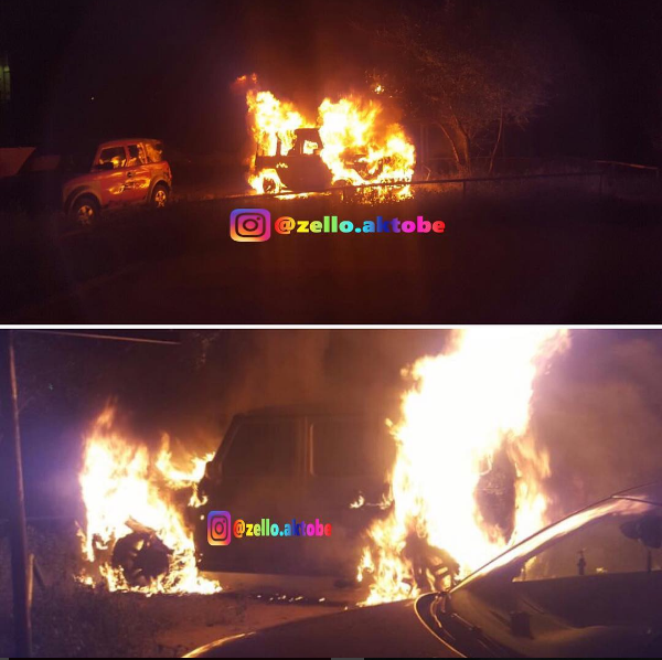 Gelandewagen сгорел в центре Актобе